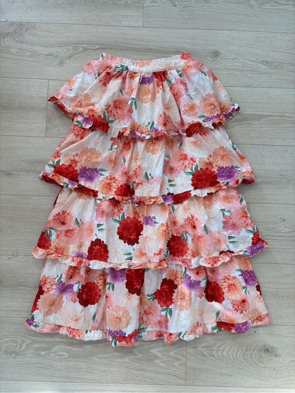 Buddy Love floral tiered ruffle midi/maxi skirt